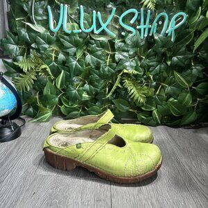El Naturalista IGGDRASIL NO96 Mary Jane Clogs EUR Size 37 Green Leather NIB $150